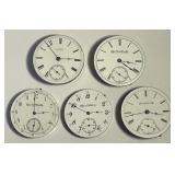 Lot of 5 Large Pocket Watch Movements