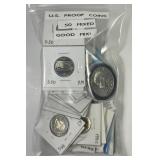 Bag of 50 Well Mixed Proof Coins in Labeled 2x2