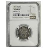 1895-S Barber Silver Quarter NGC VF details