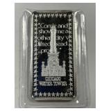 Chicago Water Tower 1 Ounce .999 Silver Bar