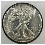 1942 Walking Liberty Silver Half AU