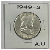 1949-S Franklin Silver Half Key Date AU