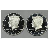 1995-S & 1996-S Proof Kennedy Silver Half PRF Pair