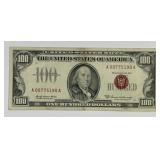 1966A $100 US Note Red Seal Fr# 1551 Choice XF