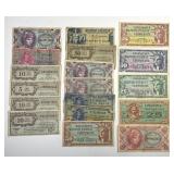 Lot of 18 US Military Payment Certificates