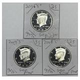 2006 2007 2008 Proof Kennedy Silver Half Trio