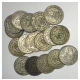 MEXICO: 17 Mexican Silver Pesos Circa 1960's