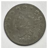1828 Coronet Head Large Cent Fine F details