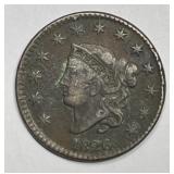 1826 Coronet Head Large Cent Fine F details