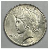 1923 Peace Silver $1 About Uncirculated CH AU