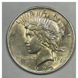1922 Peace Silver $1 About Uncirculated CH AU