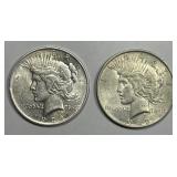 1922 Peace Silver $1 Pair AU