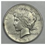 1921 Peace Silver $1 High Relief Very Fine VF