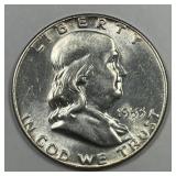 1953 Franklin Silver Half Choice AU
