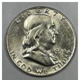 1954-D Franklin Silver Half Choice AU