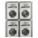 Four 2015-D US Marshals Commem Halves NGC MS69
