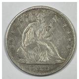 1876 Seated Liberty Silver Half Very Fine details
