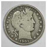 1901-S Barber Silver Half Good G