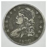 1833 Capped Bust Silver Half Fine F