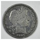 1897 Barber Silver Half Fine F details