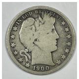 1900-O Barber Silver Half About Good AG+