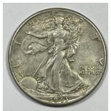 1943 Walking Liberty Silver Half AU