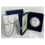 2001 Proof American Silver Eagle Box & COA