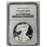 2001-W Proof Silver American Eagle NGC PF69 UCAM