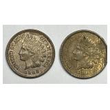 1908 & 1909 Indian Head Cent Pair AU