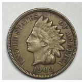 1909 Indian Head Cent About Uncirculated AU