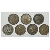 1901 - 1907 Indian Head Cent 7-Coin Date Run XF