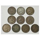 1900 - 1909 Indian Head Cent 10-Coin Date Run