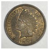 1904 Indian Head Cent About Uncirculated AU+