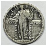 1917 Standing Liberty Silver Quarter Type 2 VF
