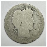 1896-O Barber Silver Quarter About Good AG