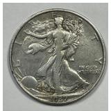 1937-S Walking Liberty Silver Half Very Fine VF