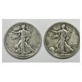 1934 P & D Walking Liberty Silver Half Pair