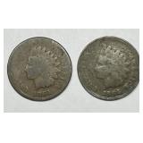 1864-L Indian Head Cent Circulated Pair