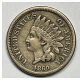 1860 Indian Head Cent Round Bust Very Fine VF