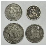 Lot of Four Old Type Coins