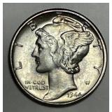 1944 Mercury Silver Dime Brilliant Uncirculated BU