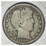 1909-S Barber Silver Half Good G