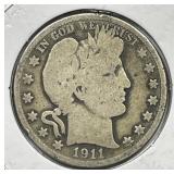 1911 Barber Silver Half Good G