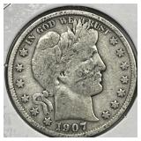 1907-S Barber Silver Half Good G