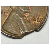 1967 Lincoln Cent Jagged Clip Error