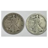 1917 Walking Liberty Silver Half Pair