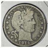 1914-S Barber Silver Half Good G