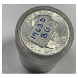 1963-D Franklin Silver Half Original Roll BU