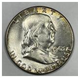 1963 Franklin Silver Half Color Toned BU