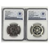 Pair 2021 Law Enforcement Commem 50c NGC MS & PF